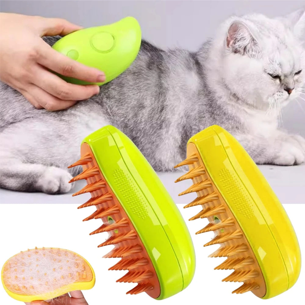 3-in-1 Steam Brush for Pet Grooming and Hair Removal